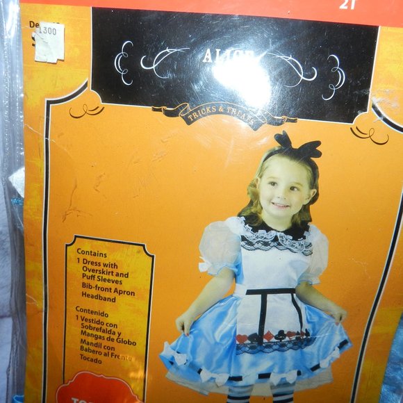 VTG 2010 DELUXE ALICE IN WONDERLAND TODDLERS GIRLS COSTUME SET 2T NEW/NWT - Picture 8 of 12